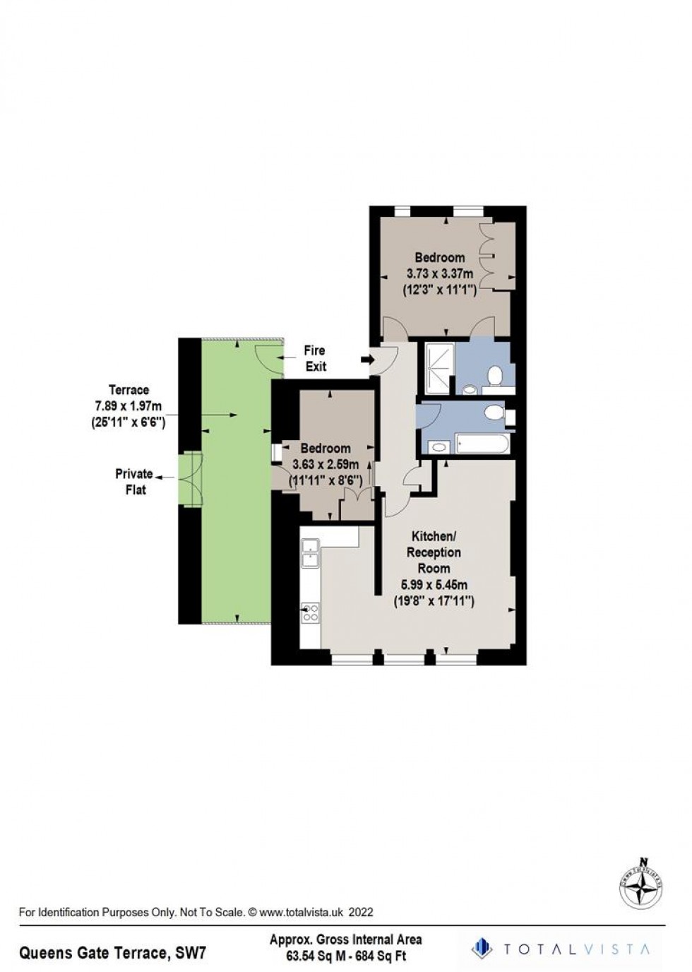 Floorplan for Queen's Gate Terrace, London