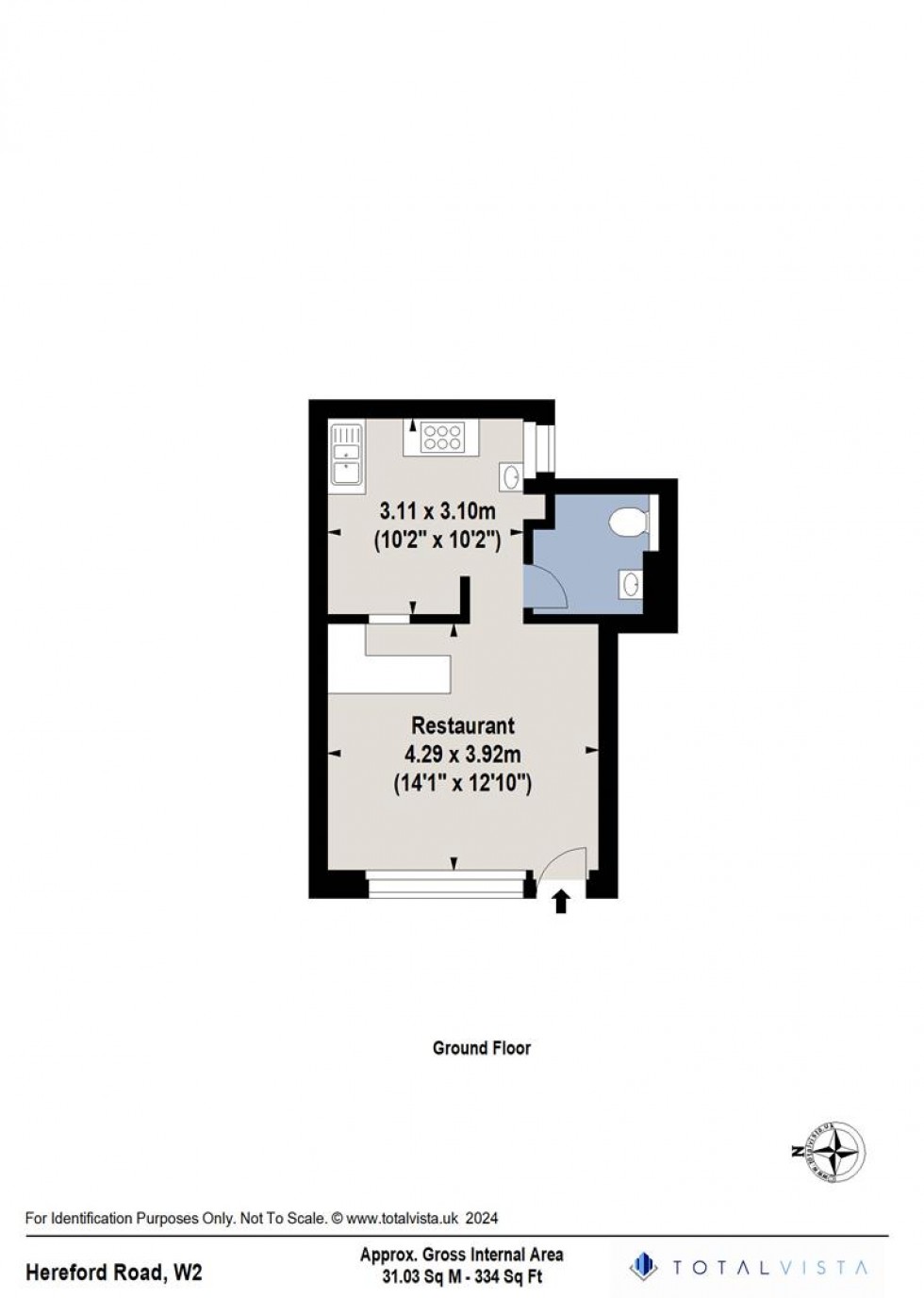 Floorplan for Hereford Road, London