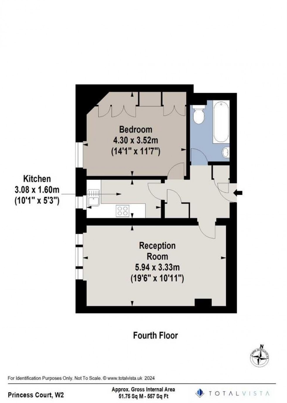 Floorplan for Princess Court, Queensway, London, W2