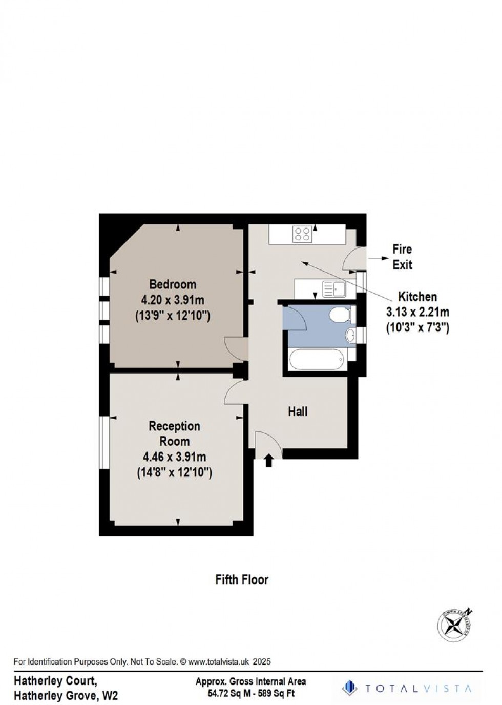 Floorplan for Hatherley Court, Hatherley Grove, London