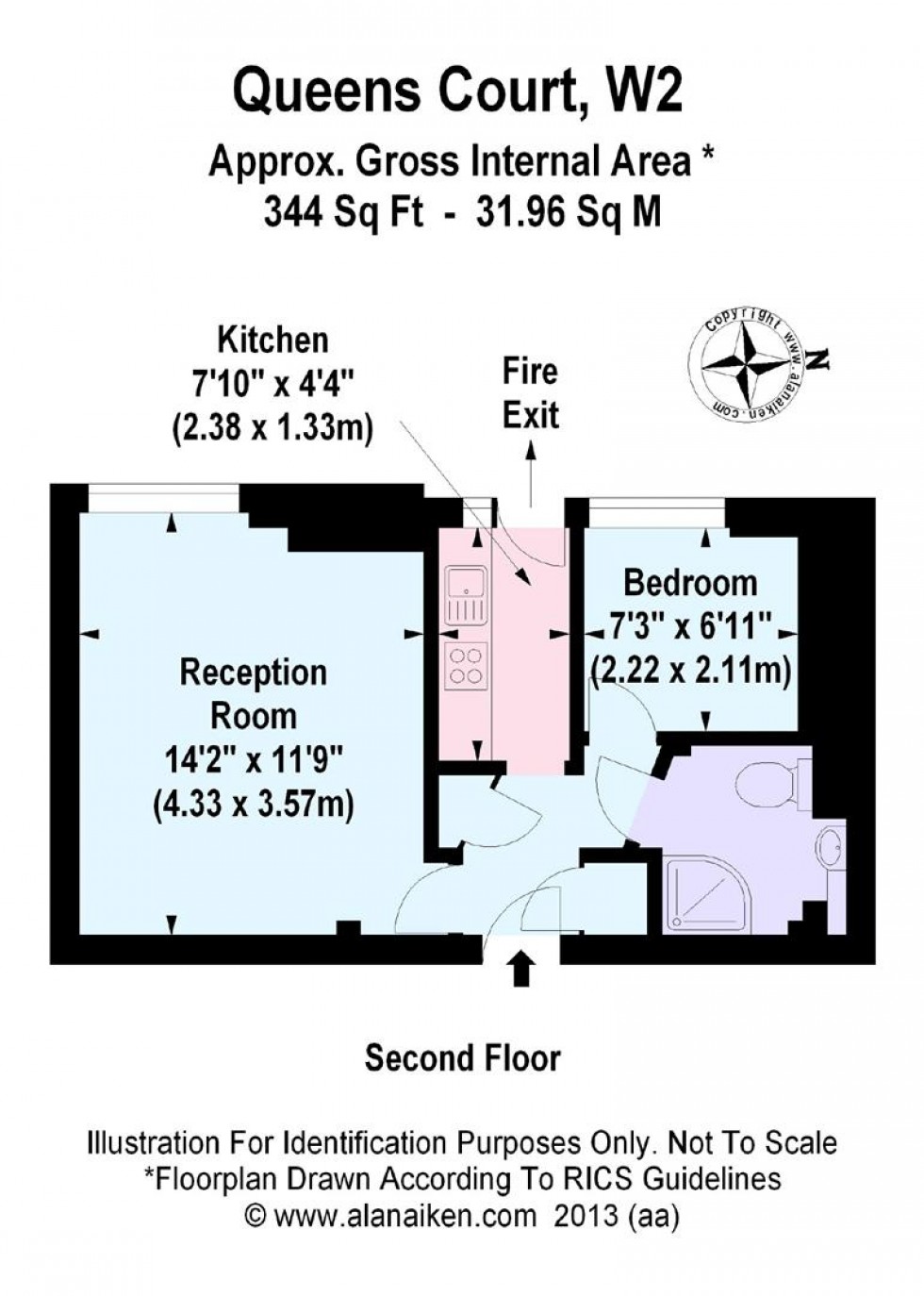 Floorplan for Queens Court, Queensway, London