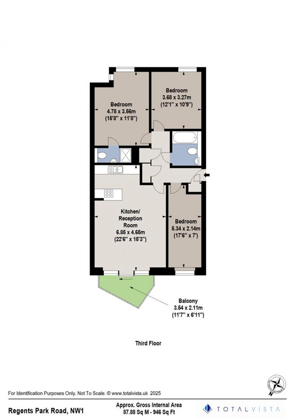 Floorplan for Regents Park Road, London NW1